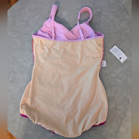 Lands End Women's SlenderSuit V-Neck Skirted One Piece NWT Size 14 D Ombre - Picture 5 of 15